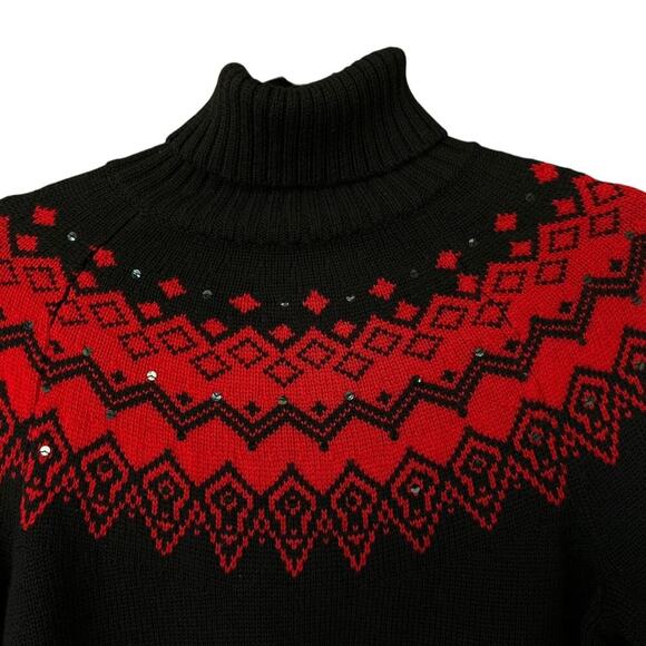 NWT Vintage Women's Pendleton Merino Wool Nordic Turtleneck Sweater Size Small - Picture 2 of 7